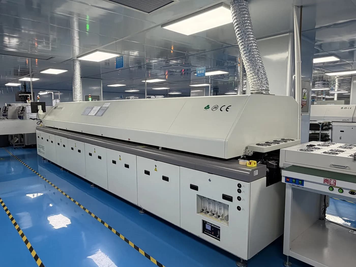 Azoto reflow krosnis Šendženo SMT gamykloje